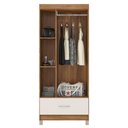 Ver imagem 3 de Guarda Roupa Solteiro Mila 3 Portas 1 Gaveta MDP Amendola Off White Demóbile