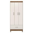 Ver imagem 4 de Guarda Roupa Solteiro Mila 3 Portas 1 Gaveta MDP Amendola Off White Demóbile