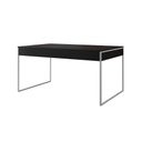 Ver imagem 5 de Mesa Jantar Industrial Retangular Preta 137X90Cm Base Ferro Branco C/4 Cadeiras Brancas Cor: Preto