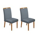 Ver imagem 1 de Kit 2 Cadeiras de Jantar Madeira Maciça Cerejeira Premium Heloísa Veludo Cinza