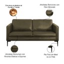 Ver imagem 3 de Sofá Decorativo Sala de Estar Europa 4 Lugares 240cm Couro Fendi - Mozzelar