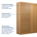 Ver imagem 4 de Guarda-Roupa Solteiro 2 Portas 1 Porta Ripada Samambaia CabeCasa MadeiraOriginals Carvalho