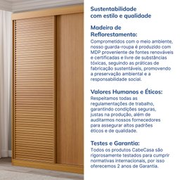 Guarda-Roupa Solteiro 2 Portas 1 Porta Ripada Samambaia CabeCasa MadeiraMadeira - 8