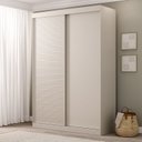 Ver imagem 1 de Guarda-Roupa Solteiro 2 Portas 1 Porta Ripada Samambaia CabeCasa MadeiraOriginals Off White
