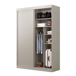 Guarda-Roupa Solteiro 2 Portas 1 Porta Ripada Samambaia CabeCasa MadeiraMadeira - 10