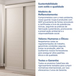 Guarda-Roupa Solteiro 2 Portas 1 Porta Ripada Samambaia CabeCasa MadeiraMadeira - 8