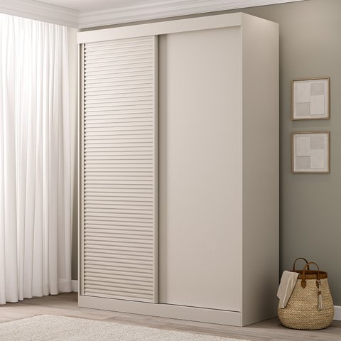 Guarda-Roupa Solteiro 2 Portas 1 Porta Ripada Samambaia CabeCasa MadeiraOriginals