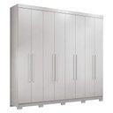 Ver imagem 6 de Cama Solteiro com Gavetas Invicta com Guarda Roupa Master 8 Portas 4 Gavetas com Pés Branco Brilho -