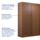 Ver imagem 4 de Guarda-Roupa Solteiro 2 Portas 1 Porta Ripada Samambaia CabeCasa MadeiraOriginals