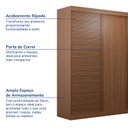Ver imagem 4 de Guarda-Roupa Solteiro 2 Portas 1 Porta Ripada Samambaia CabeCasa MadeiraOriginals Freijó