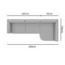 Ver imagem 7 de Sofá Maximu em Corino Marrom 260cm com Chaise 3 Lugares Pés em Metal