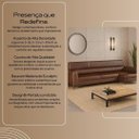 Ver imagem 5 de Sofá Maximu em Corino Marrom 260cm com Chaise 3 Lugares Pés em Metal