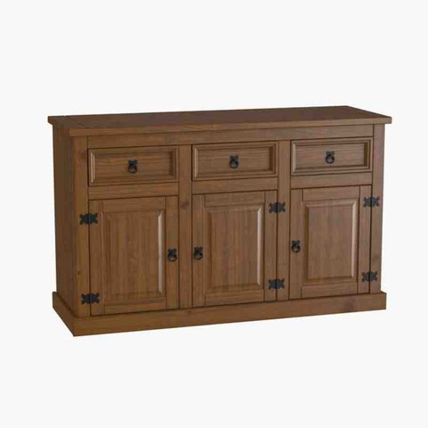 Balcão Linha Imperial 3 Gavetas Imbuia Fosco Mpo Móveis