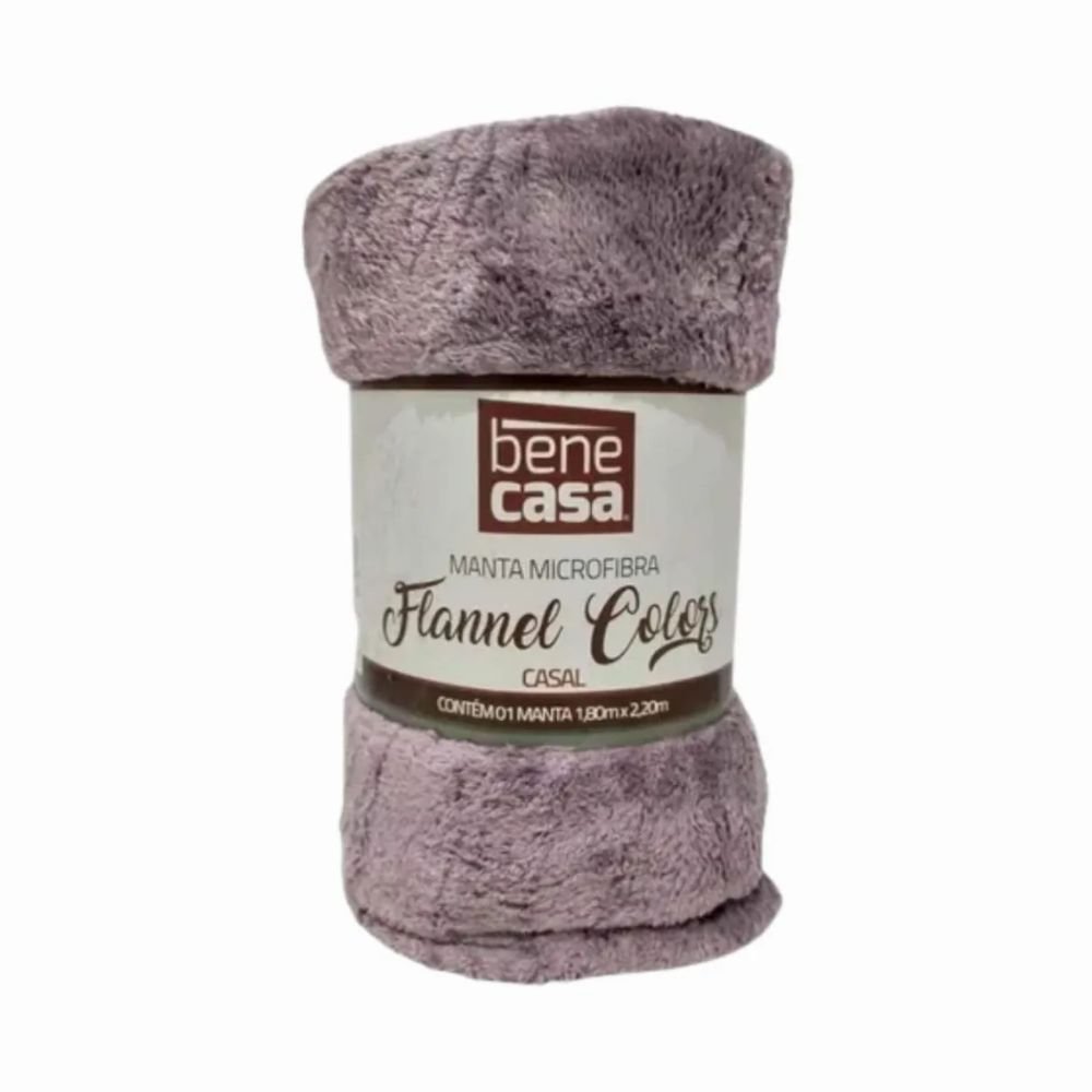 Manta Flannel Colors Casal Roxo - Hiper Têxtil - 1