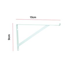 Kit 10 Peças Suporte Mão Francesa para Vidros 15cm - Branca - 1