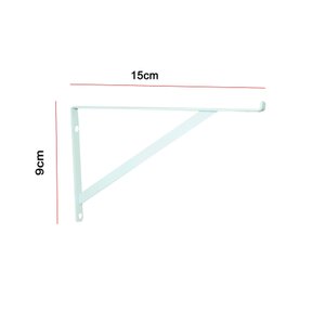 Kit 10 Peças Suporte Mão Francesa para Vidros 15cm - Branca