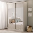 Ver imagem 1 de Guarda-Roupa Solteiro 2 Portas com Espelho Samambaia CabeCasa MadeiraOriginals Off White