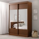 Ver imagem 1 de Guarda-Roupa Solteiro 2 Portas com Espelho Samambaia CabeCasa MadeiraOriginals Freijó