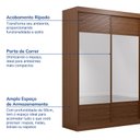 Ver imagem 4 de Guarda-Roupa Solteiro 2 Portas com Espelho Samambaia CabeCasa MadeiraOriginals Freijó