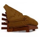 Ver imagem 1 de Sofá Cama Casal Futon Tokio Caramelo Madeira Maciça Cor Imbuia