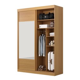 Guarda-Roupa Solteiro 2 Portas 1 Porta com Espelho Samambaia CabeCasa MadeiraMadeira - 10