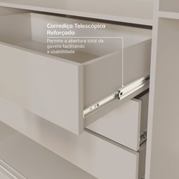 Guarda-Roupa Solteiro 2 Portas 1 Porta com Espelho Samambaia CabeCasa MadeiraMadeira - 6