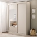 Ver imagem 1 de Guarda-Roupa Solteiro 2 Portas 1 Porta com Espelho Samambaia CabeCasa MadeiraOriginals Off White