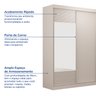 Guarda-Roupa Solteiro 2 Portas 1 Porta com Espelho Samambaia CabeCasa MadeiraOriginals - 4