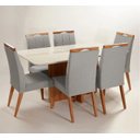 Ver imagem 1 de Mesa de jantar + 6 cadeiras Paris tampo 160cm Olivaceus