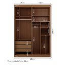 Ver imagem 3 de Guarda-Roupa Solteiro 2 Portas 1 Porta com Espelho Samambaia CabeCasa MadeiraOriginals