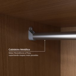 Guarda-Roupa Solteiro 2 Portas 1 Porta com Espelho Samambaia CabeCasa MadeiraMadeira - 7