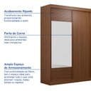 Ver imagem 4 de Guarda-Roupa Solteiro 2 Portas 1 Porta com Espelho Samambaia CabeCasa MadeiraOriginals Freijó