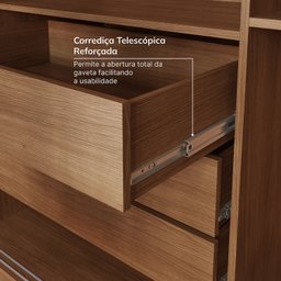 Guarda-Roupa Solteiro 2 Portas 1 Porta com Espelho Samambaia CabeCasa MadeiraMadeira - 6