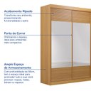 Ver imagem 4 de Guarda-Roupa Solteiro 2 Portas com Espelho Samambaia CabeCasa MadeiraOriginals Carvalho