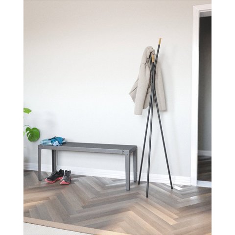 Cabideiro Proa em Aço Resistente 170cm Preto/Fosco