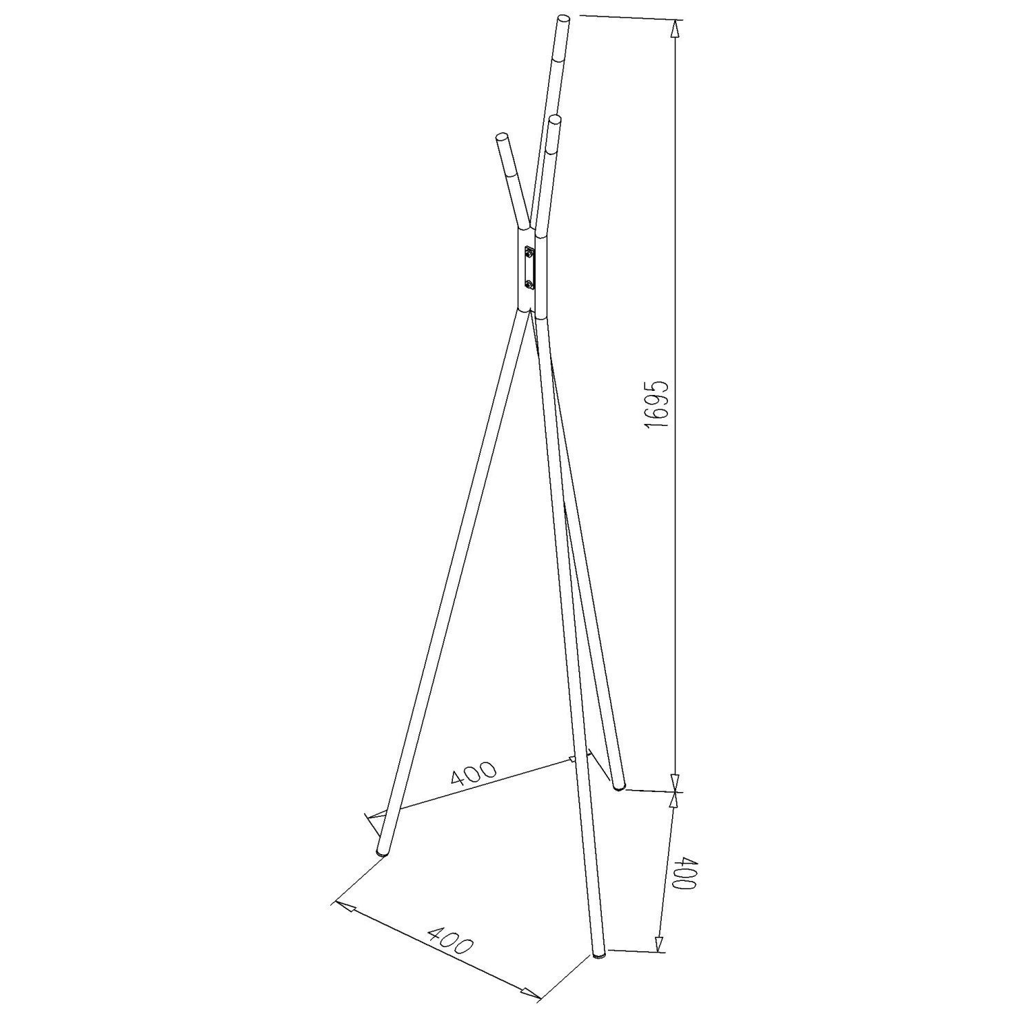 Cabideiro Proa em Aço Resistente 170cm - 3