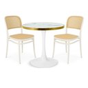 Ver imagem 1 de Conjunto Mesa de Jantar Redonda Majestic 70cm Branca com 2 Cadeiras Roma - Branco