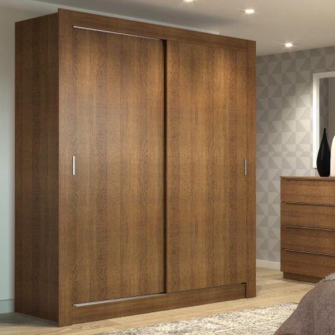 Guarda-roupa Solteiro Madesa Dallas 2 Portas de Correr 2 Gavetas - Rustic
