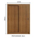 Ver imagem 4 de Guarda-roupa Solteiro Madesa Dallas 2 Portas de Correr 2 Gavetas - Rustic