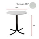 Ver imagem 4 de Mesa de Jantar Redonda 80cm Branca com 4 Cadeiras Estofada Preta