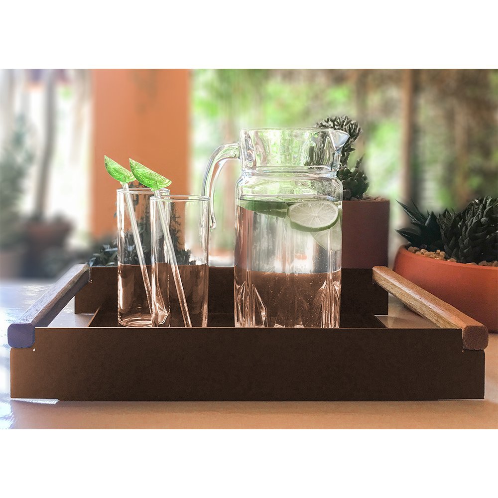 Bandeja Decorativa para Sala de Jantar Linha Nexo 40x25cm Aço Corten