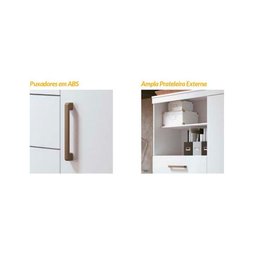 Cômoda Casal Marabá 1.6 C/ 1 Porta 2 Nichos e 6 Gavetas C/ Espelho Jatoba/areia - Santos Andirá - 3