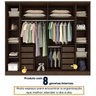 Quarto Casal Completo Guarda Roupa 6 Portas com Cômoda Cama e Cabeceira Tcil Móveis - 8