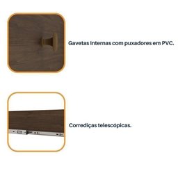 Quarto Casal Completo Guarda Roupa 6 Portas com Cômoda Cama e Cabeceira Tcil Móveis - 15
