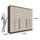 Ver imagem 6 de Quarto Casal Completo Guarda Roupa 6 Portas com Cômoda Cama e Cabeceira Tcil Móveis