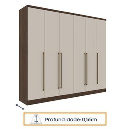 Quarto Casal Completo Guarda Roupa 6 Portas com Cômoda Cama e Cabeceira Tcil Móveis - 9