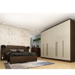 Quarto Casal Completo Guarda Roupa 6 Portas com Cômoda Cama e Cabeceira Tcil Móveis - 1