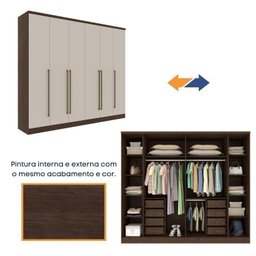 Quarto Casal Completo Guarda Roupa 6 Portas com Cômoda Cama e Cabeceira Tcil Móveis - 12