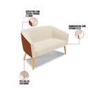 Ver imagem 5 de Kit 01 Namoradeira 02 Lugares e 02 Poltronas Stella Corano Nozes com Linho Bege A19 Pés Palito