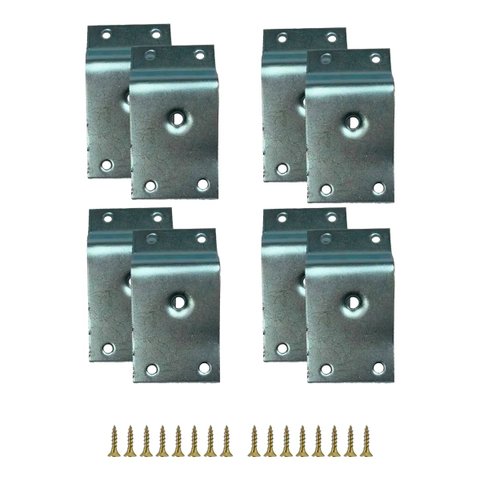 Chapinha Chapa Base Inclinada com Parafusos para Pé Palito Zincado:Kit 8